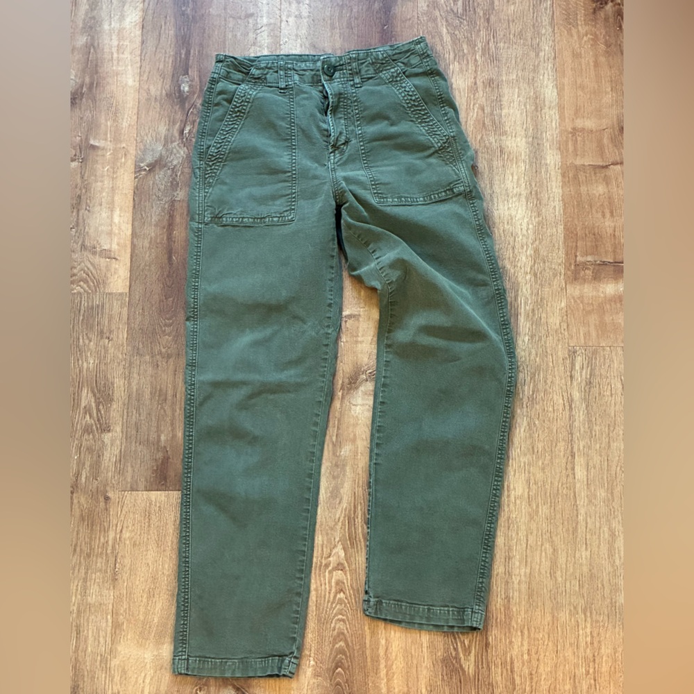 American Eagle Olive Green Utility Pants Women’s 2 Straight Leg Cargo Stretch